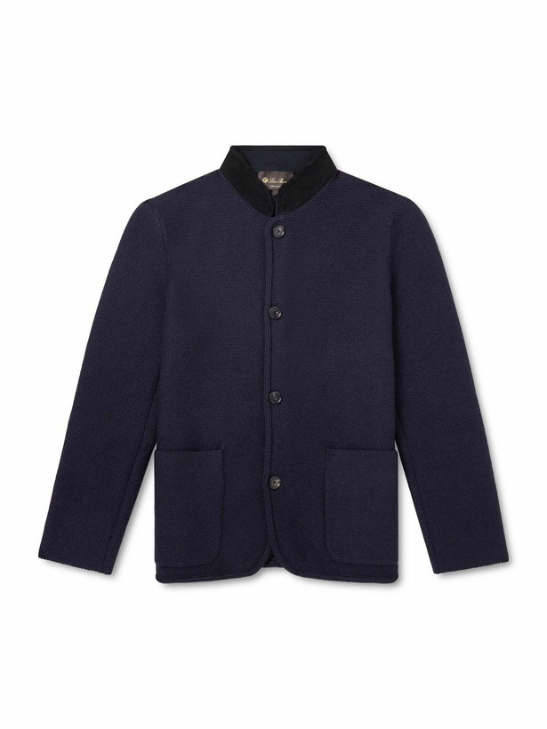 Photo: Loro Piana - Arola Suede-Trimmed Cashmere-Blend Jacket - Blue