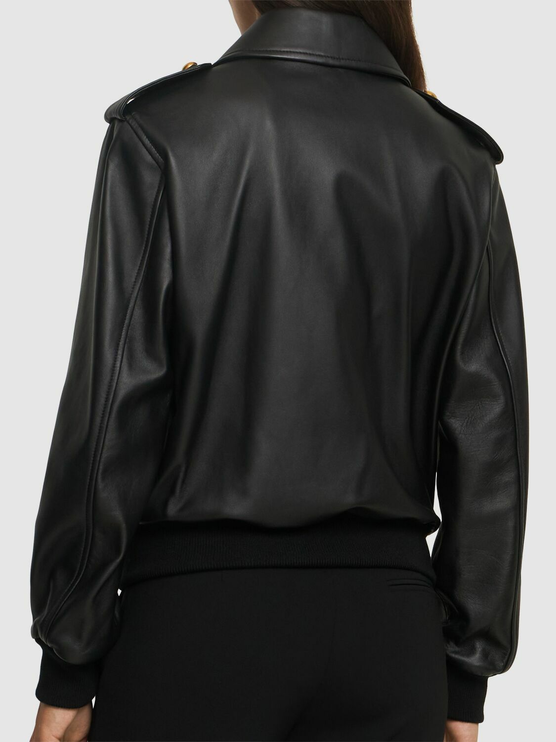 MOSCHINO Gold Heart Leather Jacket Moschino