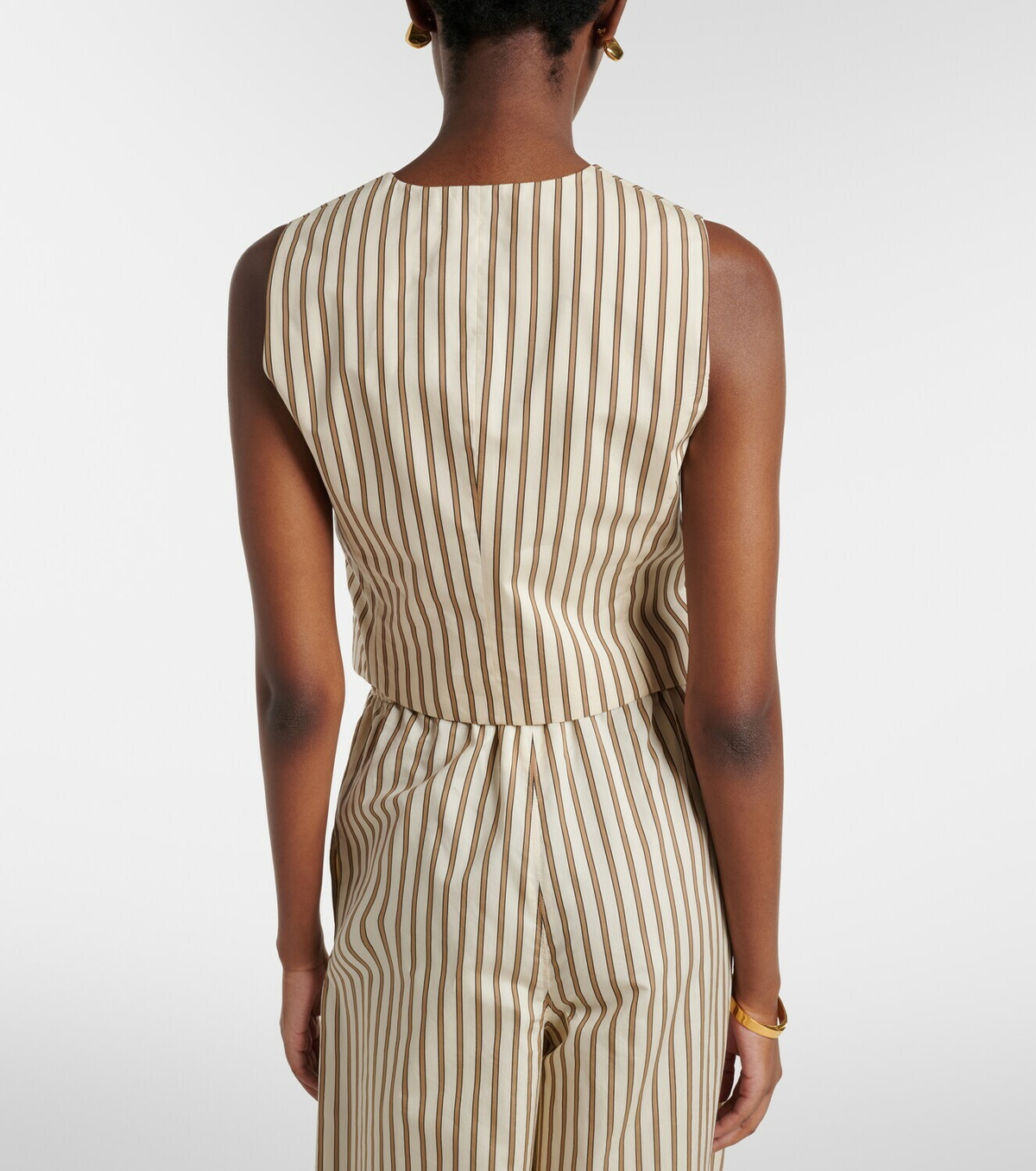 Max Mara Fauno striped cotton and silk vest