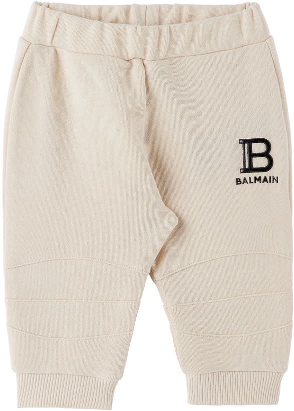 Photo: Balmain Baby Beige Paneled Lounge Pants