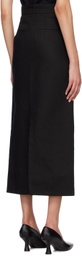 Mame Kurogouchi Black Buttoned Midi Skirt