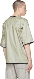 BYBORRE Beige Button Short Sleeve Shirt