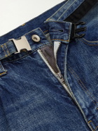 Sacai - BEYONDEXX Wide-Leg Belted Distressed Jeans - Blue
