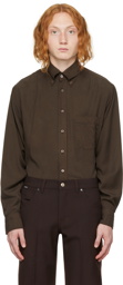 TOM FORD Brown Garment-Dyed Leisure Shirt