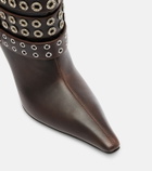 Mach & Mach Buckle Belt 95 leather ankle boots