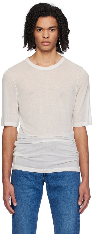 Photo: AMI Paris Off-White Semi-Sheer T-Shirt