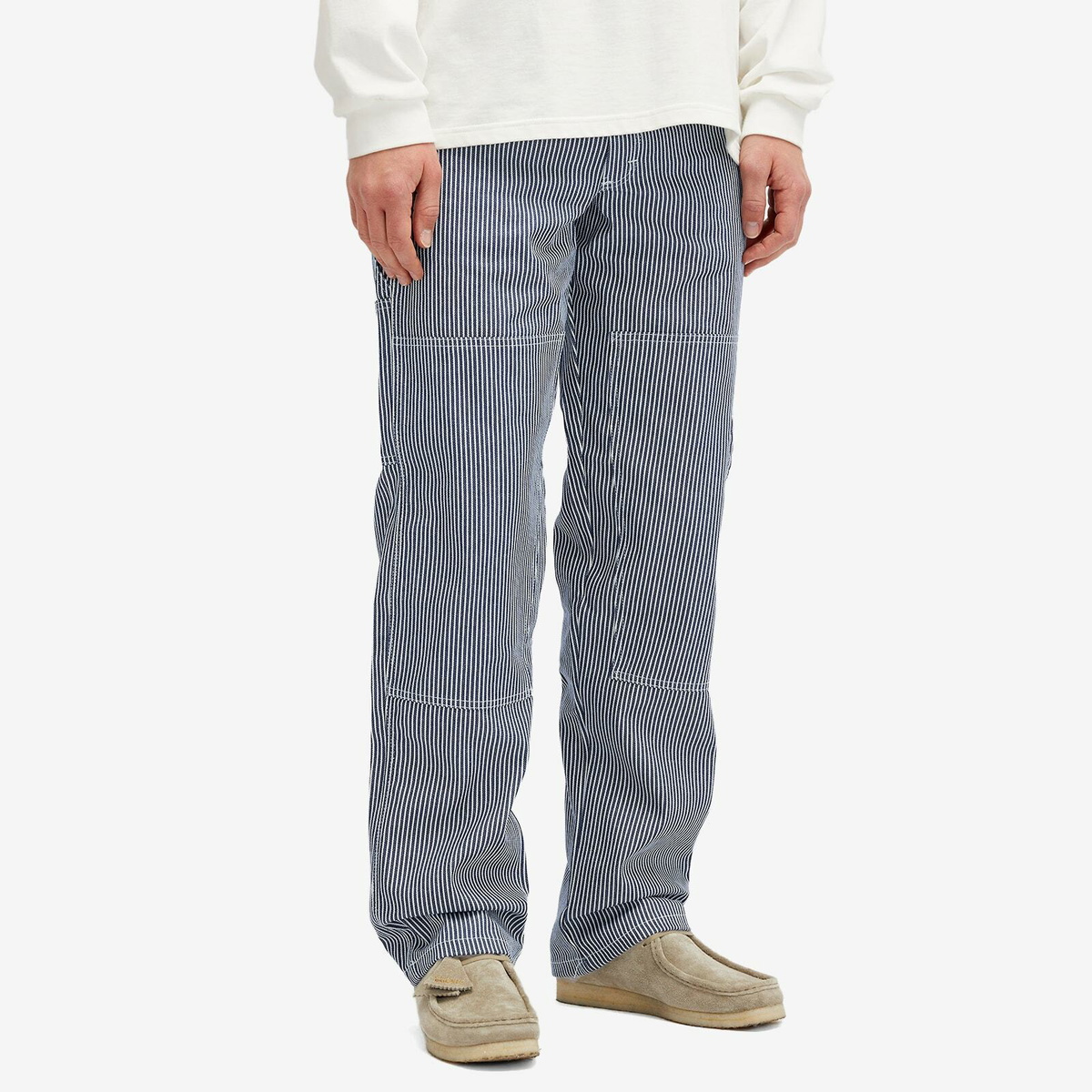 Stan Ray Men's Double Knee Painter Pants in Hickory Stripe