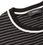 Theory - Kortes Striped Ribbed-Knit Sweater - Black