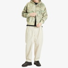 BEAMS Men's Faded Print Zip Up Hoodie in Woodland