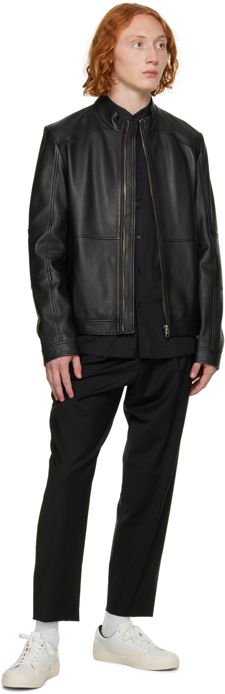 Hugo Black Lokis Leather Jacket Hugo Boss
