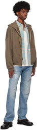 John Elliott Brown Frances Full Zip Hoodie