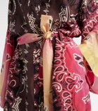 The Attico Printed silk beach cover-up