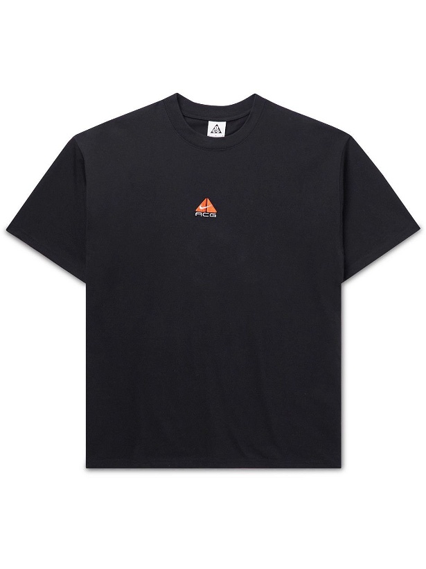 Photo: Nike - NRG ACG Logo-Embroidered Jersey T-Shirt - Black