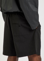 Studio Nicholson Pinstriped Cotton and Wool-blend Shorts Black