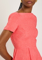 Roksanda Vaela Wide-neck Cloqué Midi Dress Orange