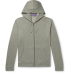 Ralph Lauren Purple Label - Herringbone Modal and Cotton-Blend Zip-Up Hoodie - Gray