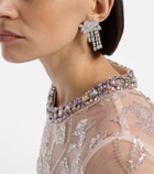Self-Portrait Crystal-embellished drop earrings