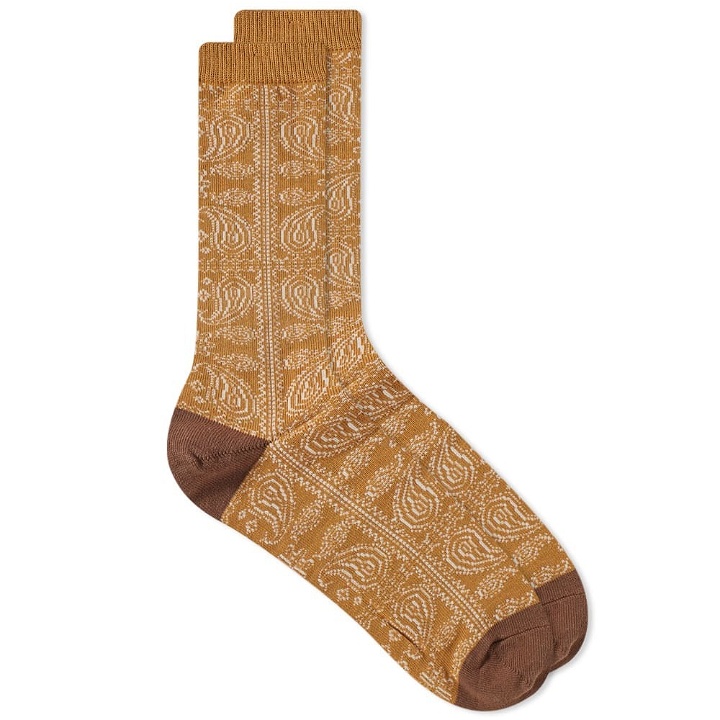 Photo: Anonymous Ism Paisley Crew Sock in Mustard