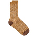 Anonymous Ism Paisley Crew Sock in Mustard