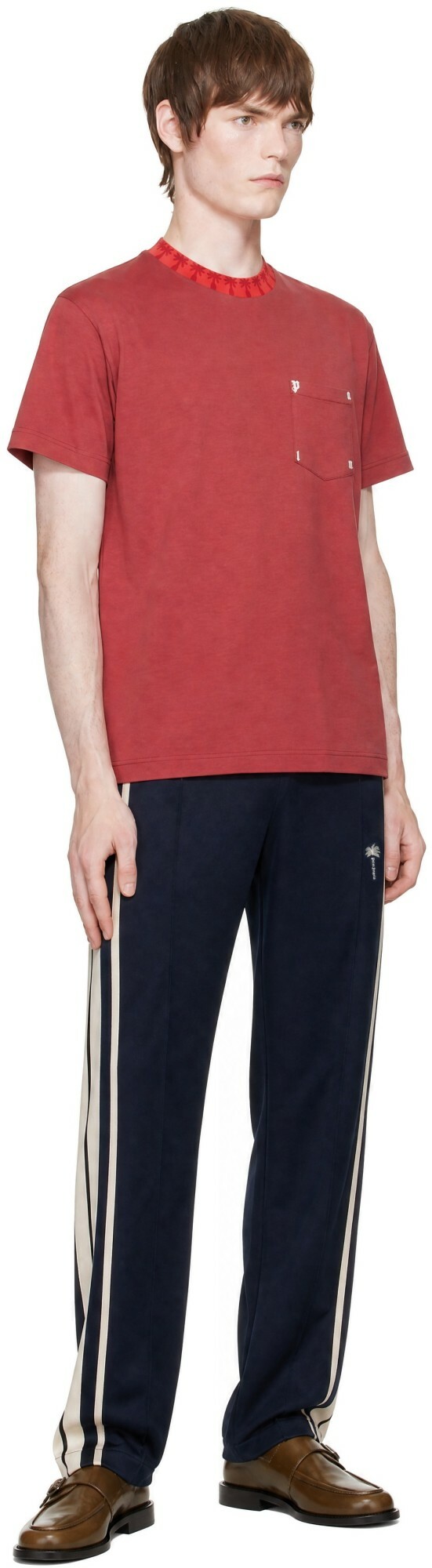 Palm Angels Navy Palm Tree Striped Track Pants