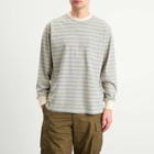 Beams Plus Men's Long Sleeve Multi Pin Pocket T-Shirt in Off White