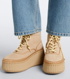 Chloé Nama suede platform lace-up boots