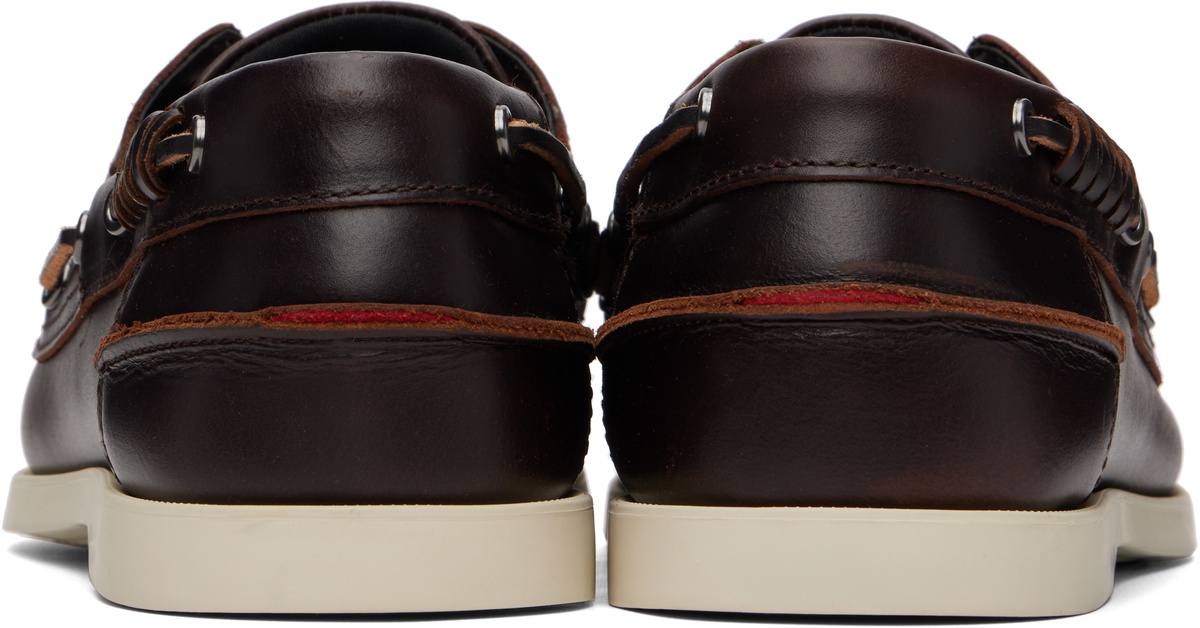 Hugo Brown Leather Lacing Detail Boat Shoes