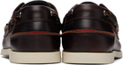 Hugo Brown Leather Lacing Detail Boat Shoes