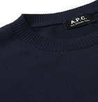 A.P.C. - Logo-Intarsia Cotton Sweater - Blue