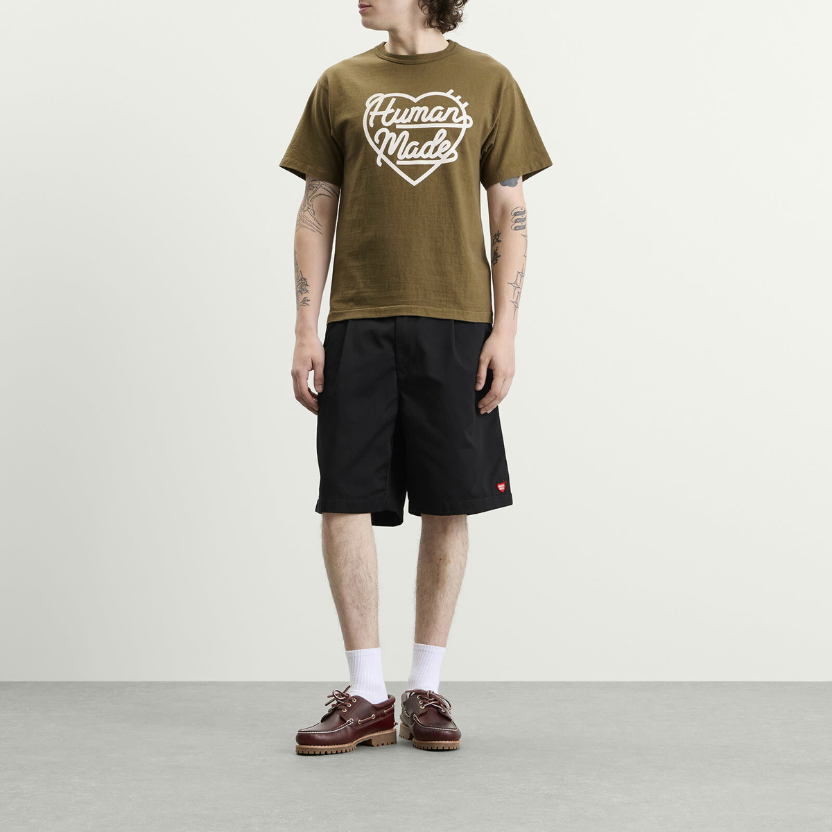 Human Made Men's Color Heart T-Shirt in Olive Drab