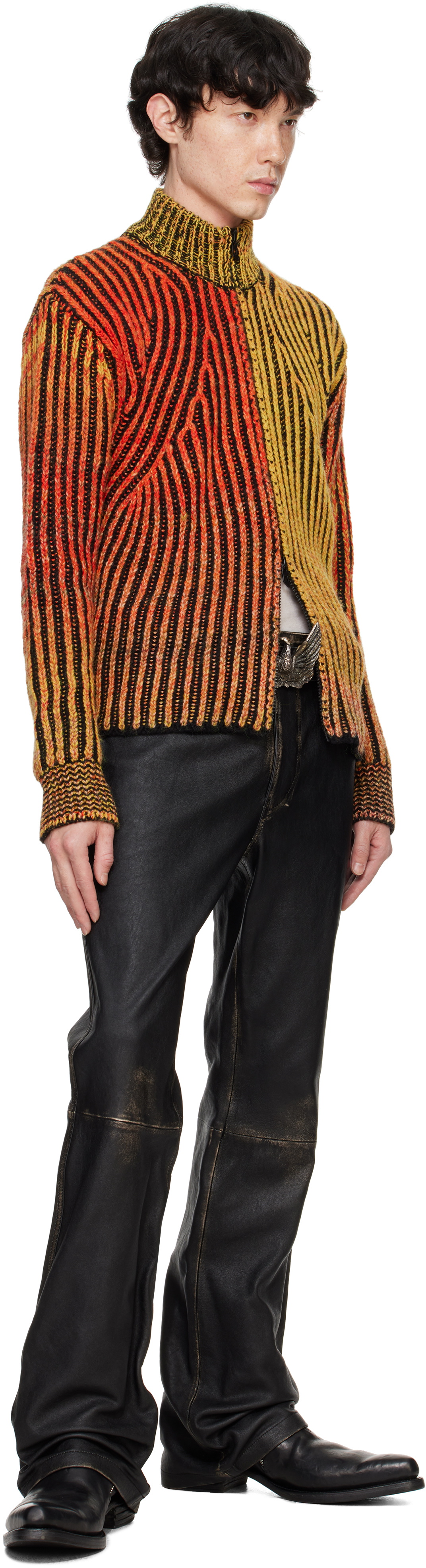 Diesel Black P-Blixia Leather Pants