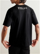KAPITAL - Rainbow Trunky Logo-Print Cotton-Jersey T-Shirt - Black