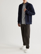 Theory - Gary Waffle-Knit Cotton and Cashmere-Blend Zip-Up Cardigan - Blue