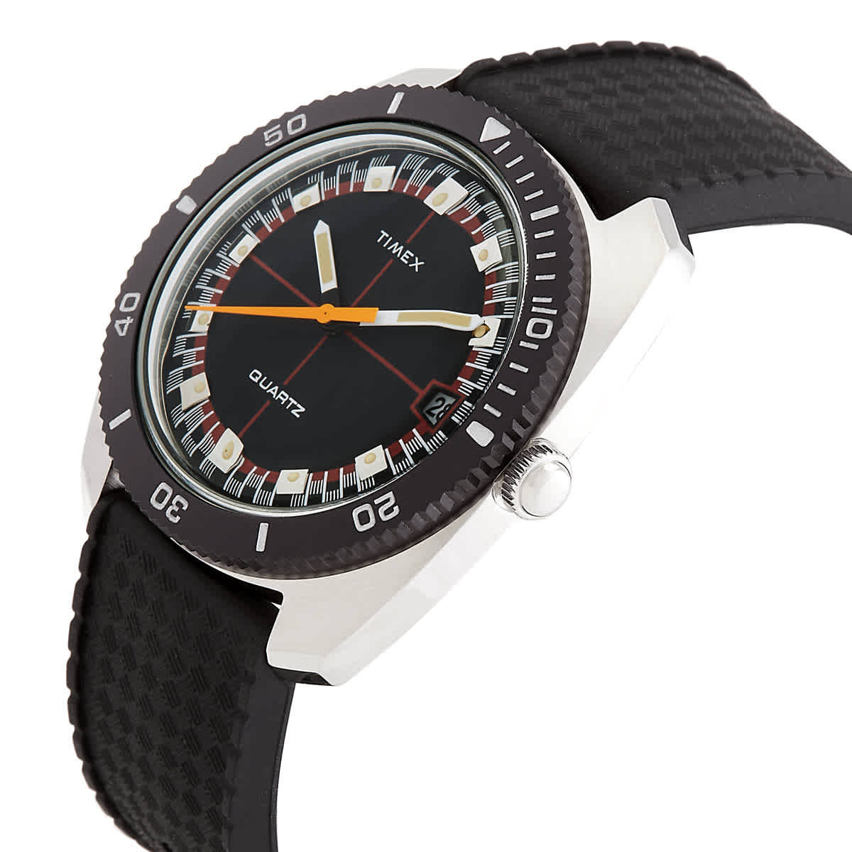 Timex Q Reissue 1971 Quartz Black Dial Mens Watch TW2W22400 Timex