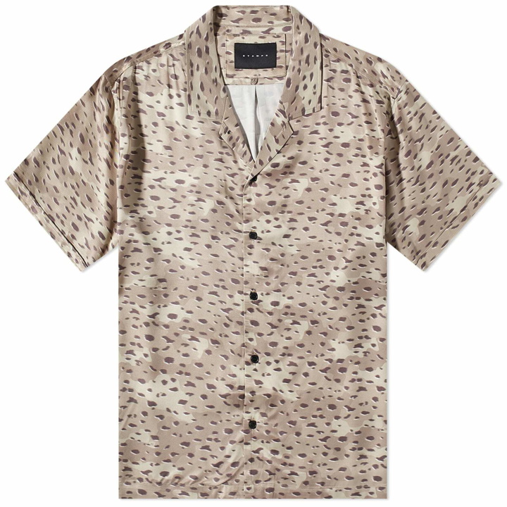 Photo: Stampd Men's Printed Camp Collar Vacation Shirt in Camo Leopard