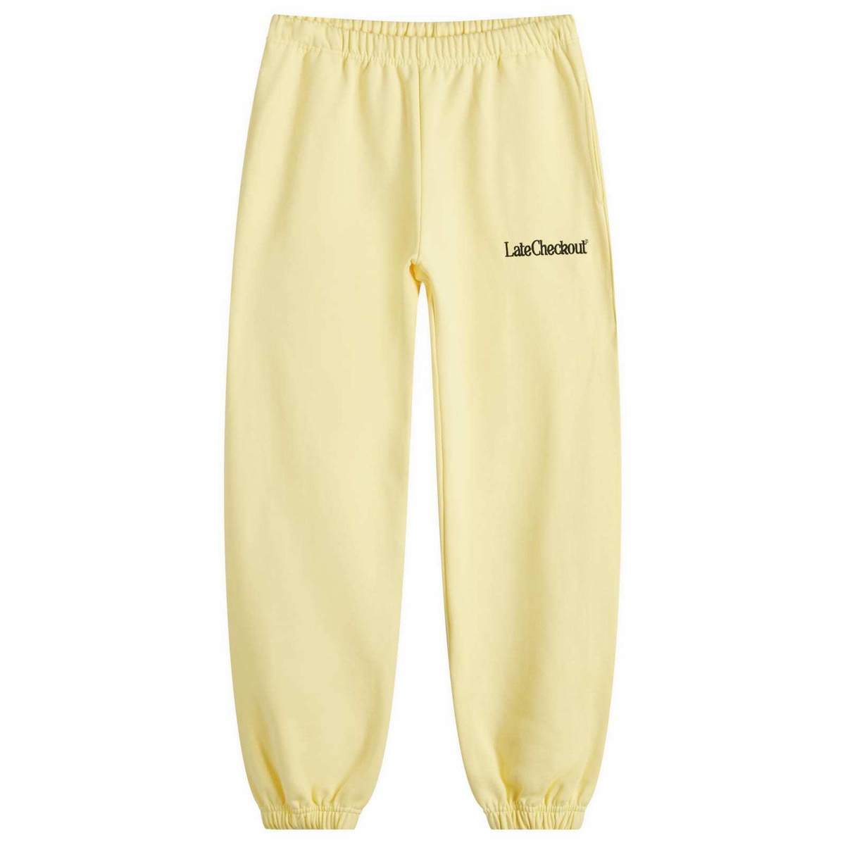 Late Checkout Men's LC Logo Sweat Pants in Yellow