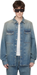 Rick Owens DRKSHDW Blue Temple Denim Overshirt