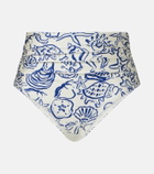 Simkhai Teya ruched printed bikini bottoms