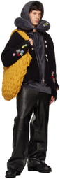 doublet Black Darning Cutoff Drivers Cardigan