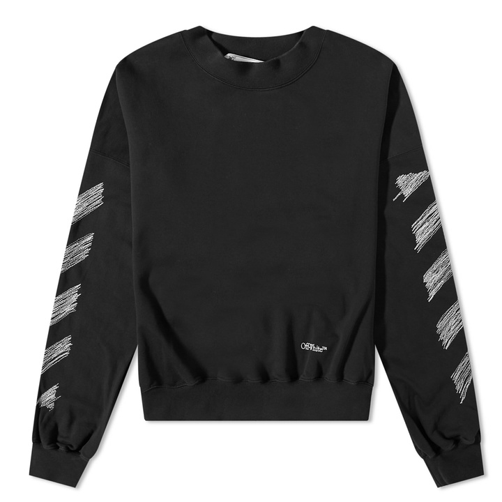 Photo: Off-White Men's Scribble Diag Boxy Crew Neck Sweat in Black