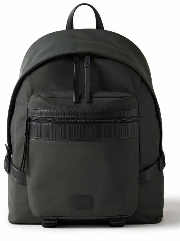 Photo: Paul Smith - Embossed Leather-Trimmed Shell Backpack