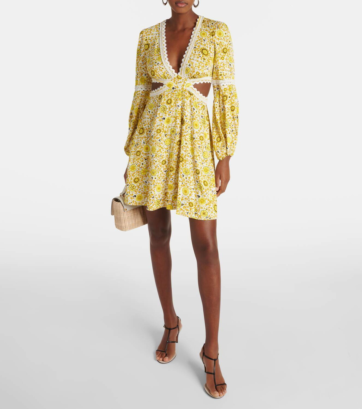 Diane von Furstenberg Kimmie printed cutout twill minidress