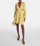 Diane von Furstenberg Kimmie printed cutout twill minidress