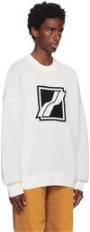 We11done White Crewneck Sweater