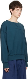 Maison Margiela Blue Embroidered Sweatshirt