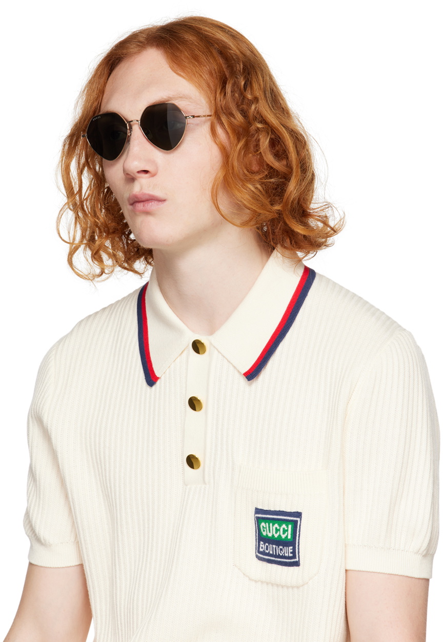 Gucci Gold Geometric Sunglasses Gucci