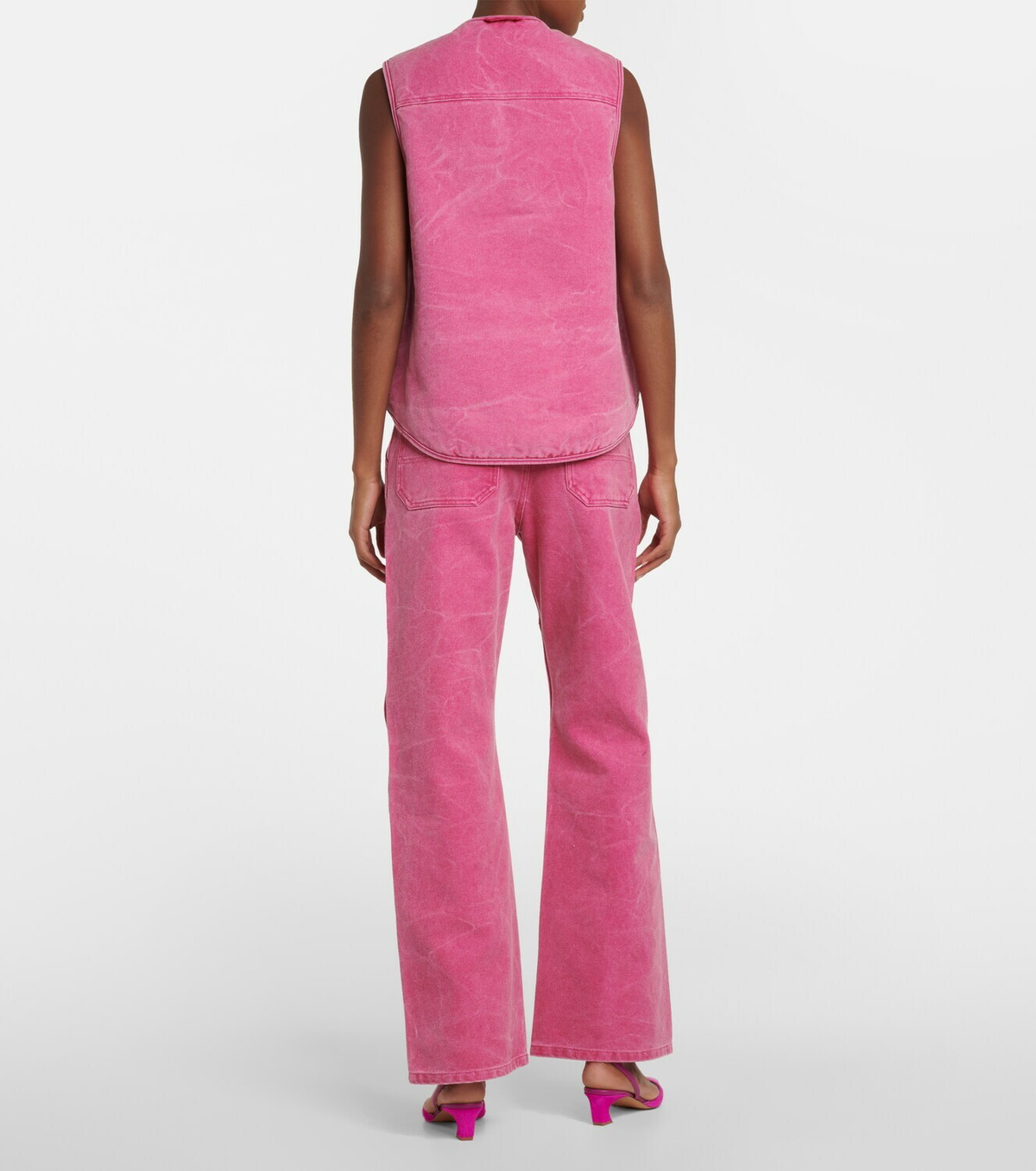 【ACNE STUDIOS】cotton-canvas vest Acne Studios Canvas Vest Jacket In Yellow - 25% Off