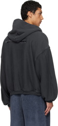 Alexander Wang Black Graphic Logo Zip Hoodie