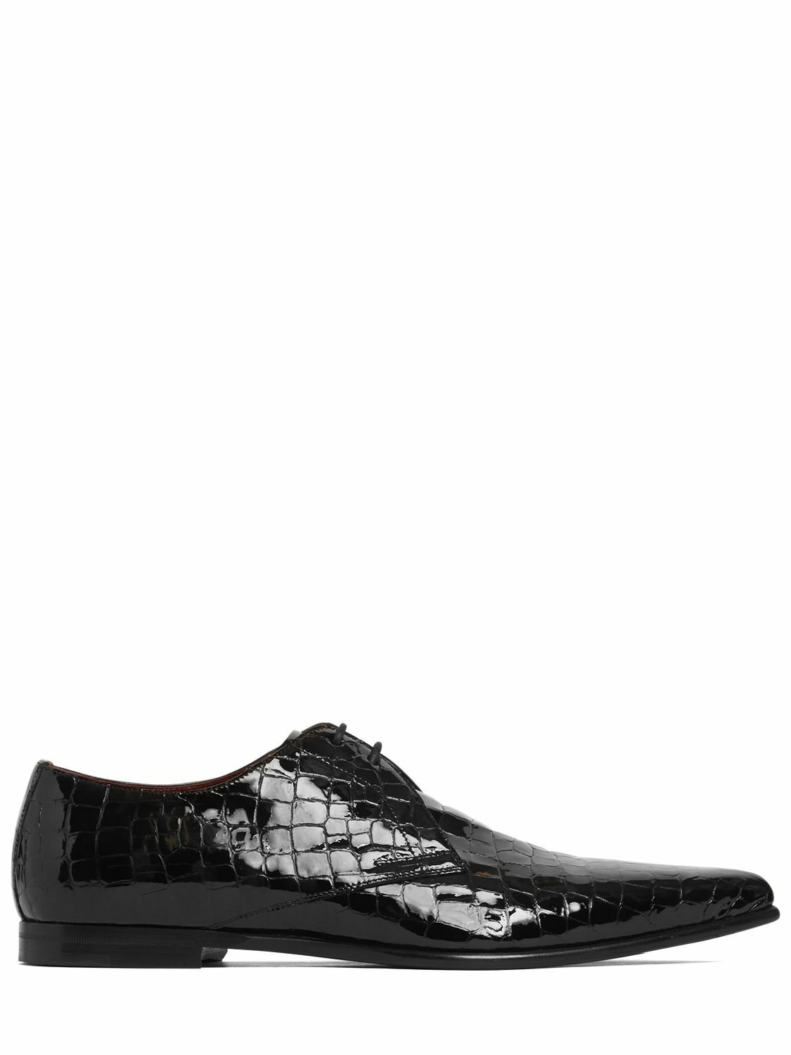 Photo: DOLCE & GABBANA - Achille Croc Embossed Leather Derby Shoe