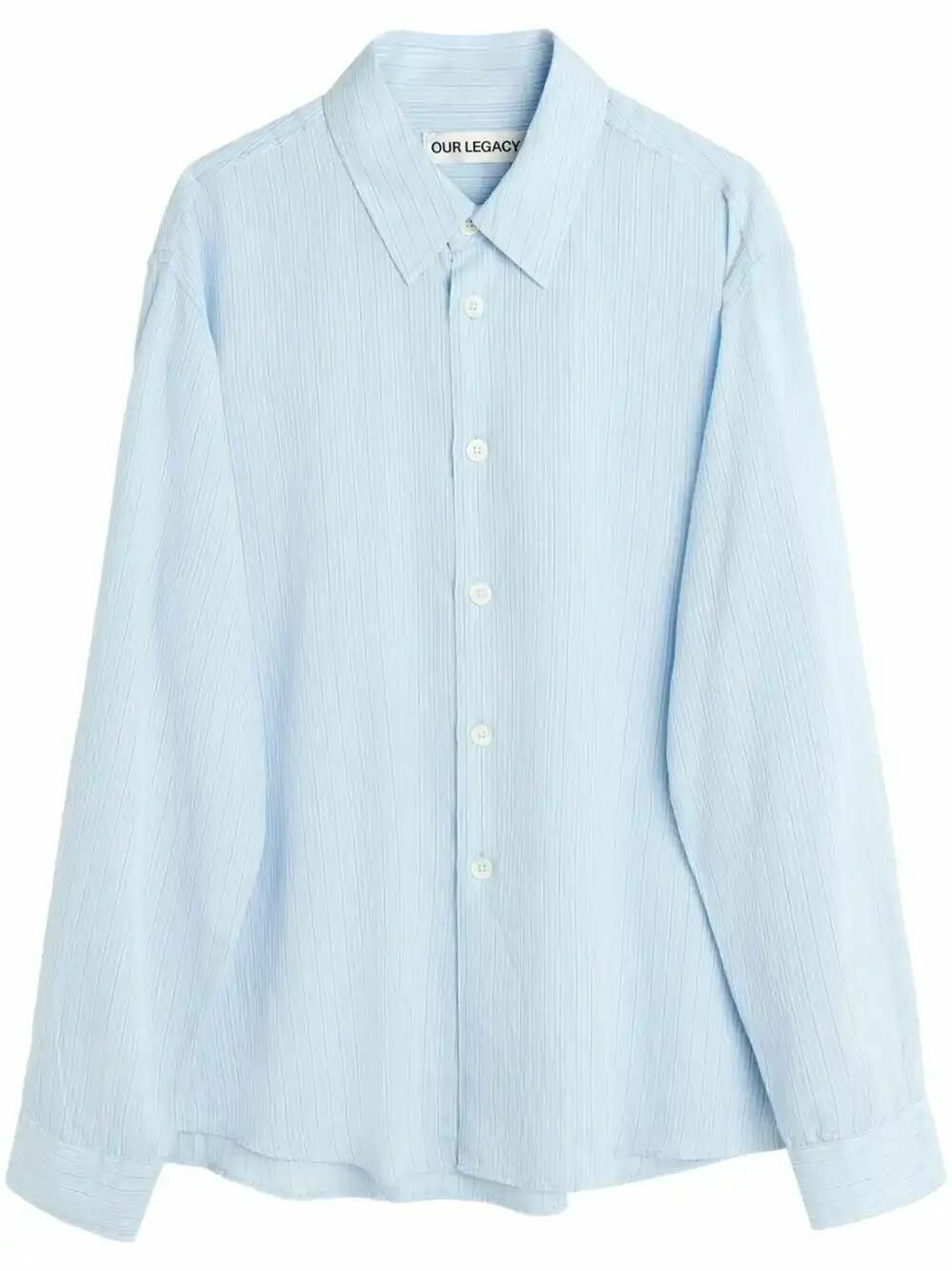 トップス our legacy stripe shirt blue Our Legacy – Initial Shirt Blue Rayon Plait Stripe